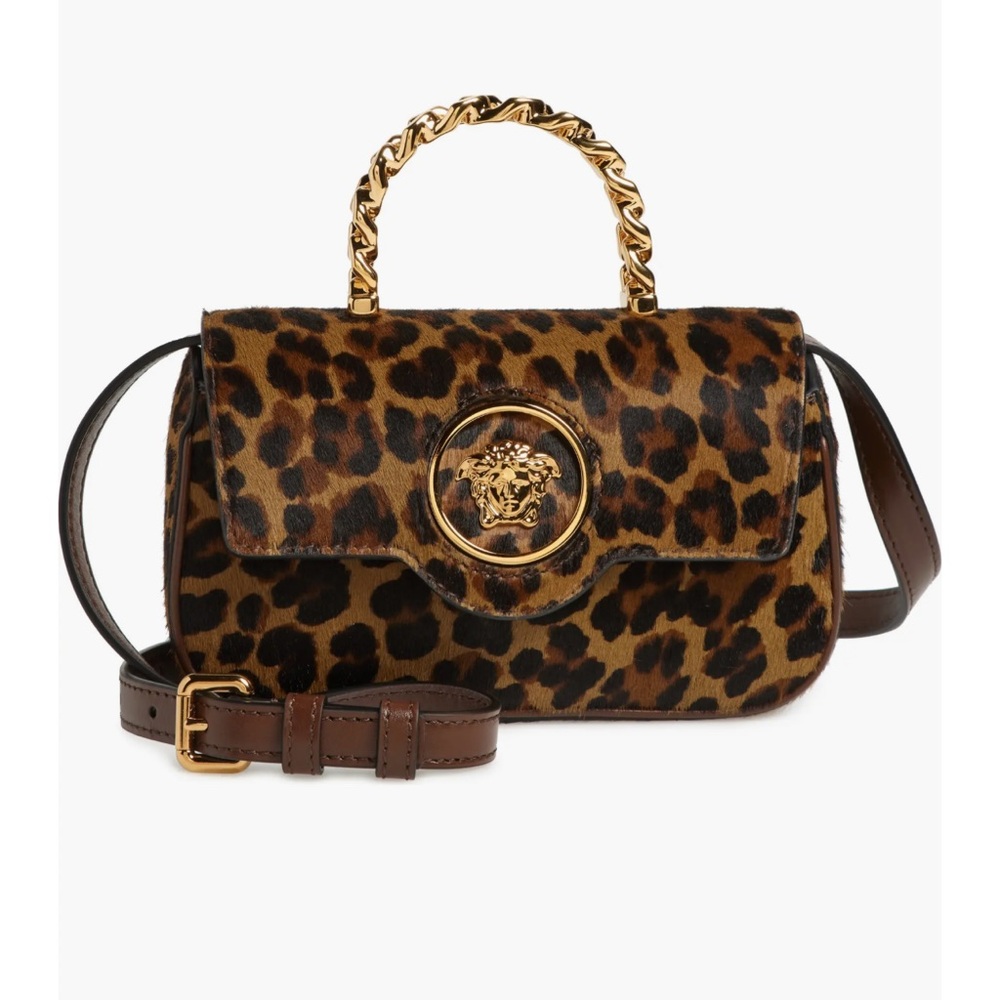 Versace Brown Leopard Print Bag